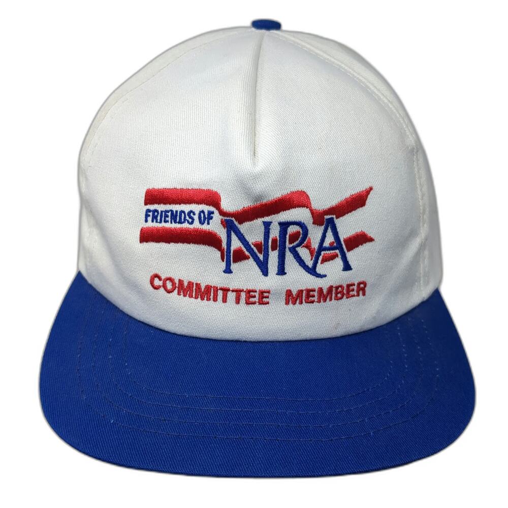 Americap USA 5 Panel White Blue One Size NRA Committee Member Snapback Hat